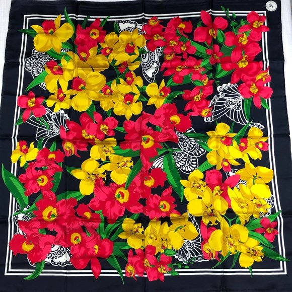 Mantero Collection Accessories - Mantero Collection 100% silk scarf - bold floral